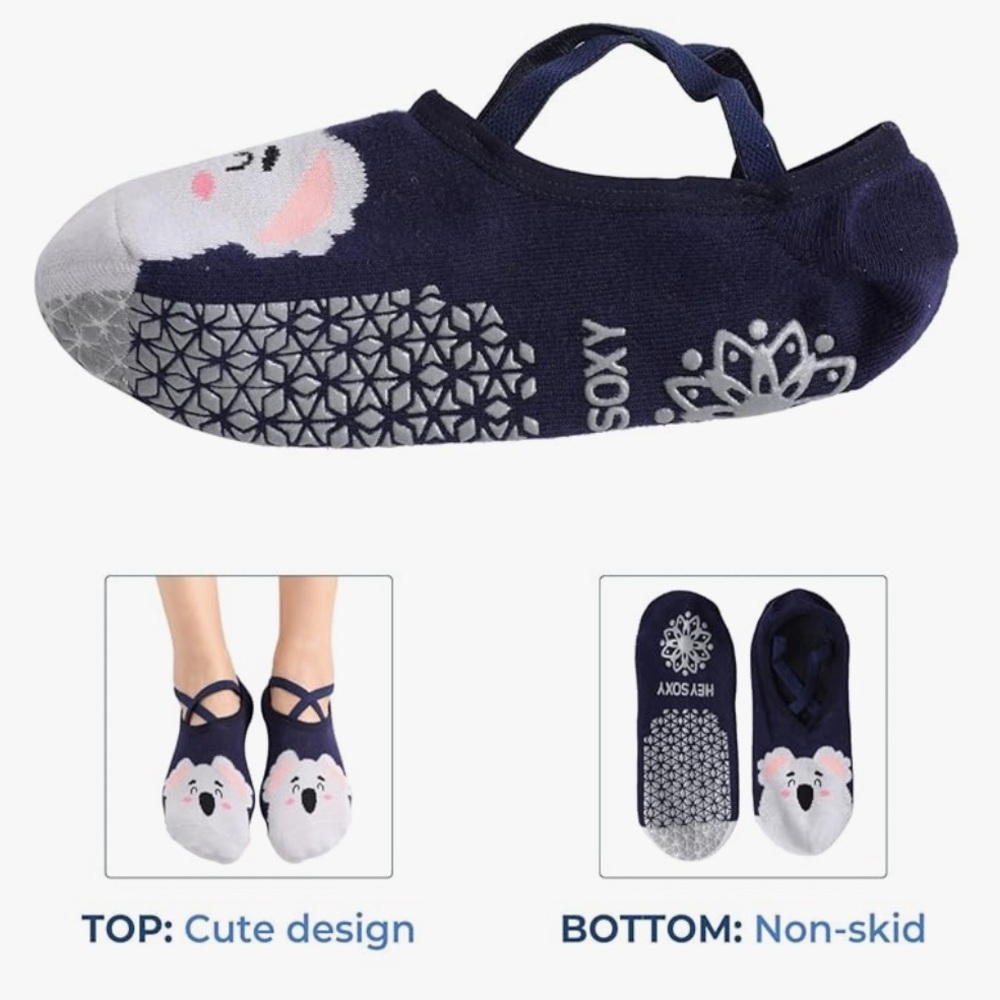 New! Cute Animal Grip Pilates Socks - Picture 11 of 16